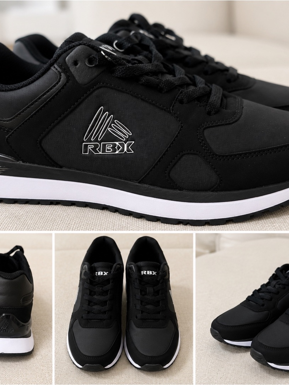 RBX Men's Black and White Casual Sneakers